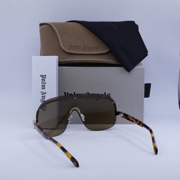 Palm Angels PERI10I KING 6064 Shield Sunglasses - Havana Gold /Brown - Picture 10 of 10